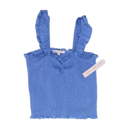 Blue Solid Sleeveless Blouse