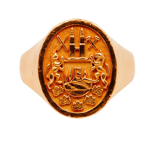 18K Rose Gold Crest Signet Ring