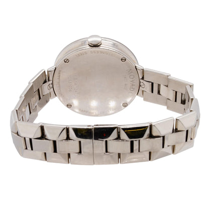 Sapphire Silver Mirror Case With Diamond Accents Stainless Steel Watch