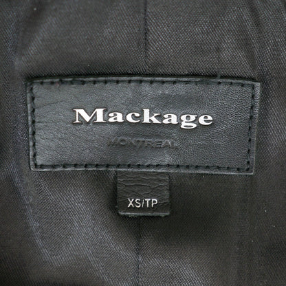 Black Embroidered Detail Leather and Cashmere Blend Jacket