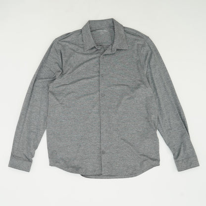 Gray Solid Long Sleeve Button Down