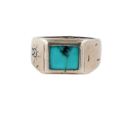 Sterling Silver Tibetan Turquoise Dreamer Signet Ring