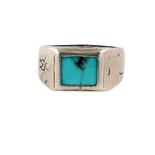 Sterling Silver Tibetan Turquoise Dreamer Signet Ring