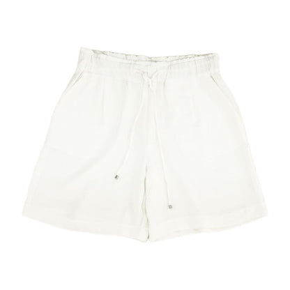 White Solid Shorts