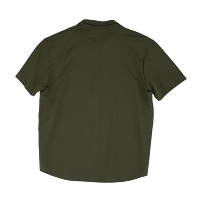 Olive Solid Short Sleeve Button Down