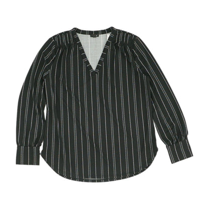 Black Striped Long Sleeve Blouse