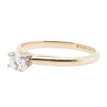 14K Gold Engagement Ring With White Gold Basket