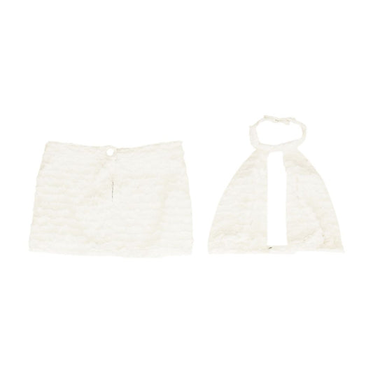 White Solid Tank and Skirt Set