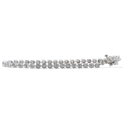 14K White Gold Diamond Illusion Tennis Bracelet