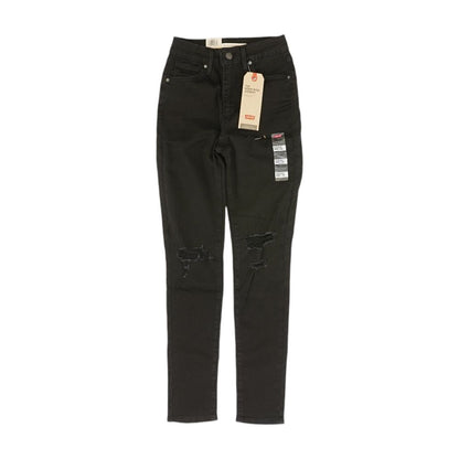 721 Black Solid High Rise Skinny Leg Jeans