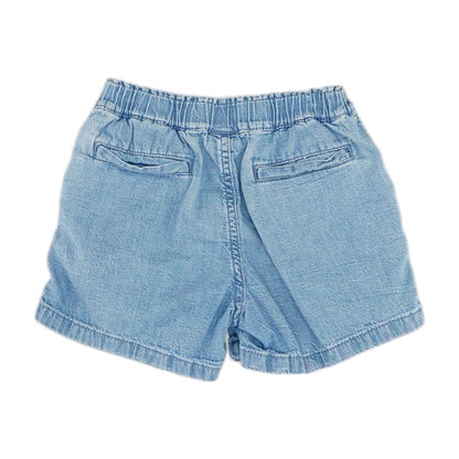 Blue Solid Denim Shorts