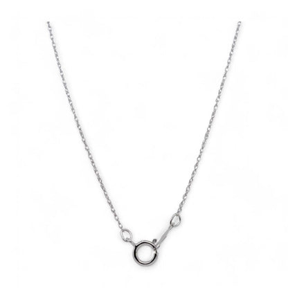 10K White Gold Bezel Set Diamond Line Pendant Necklace