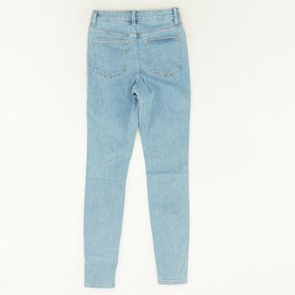 Blue Solid High Rise Skinny Leg Jeans