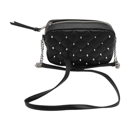 Black Faux Leather Crossbody Bag