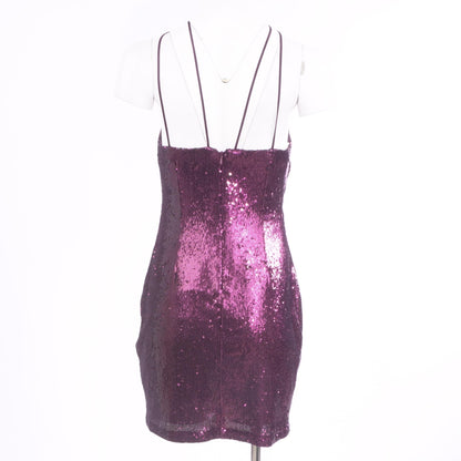 Purple Solid Mini Dress