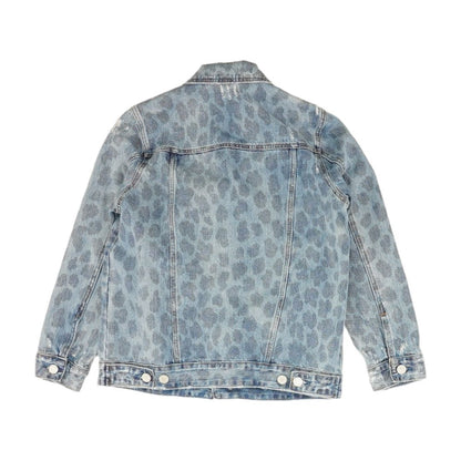 Blue Animal Print Denim Jacket