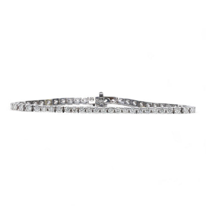 14K White Gold Round Diamond Tennis Bracelet