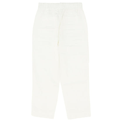 White Solid Pants