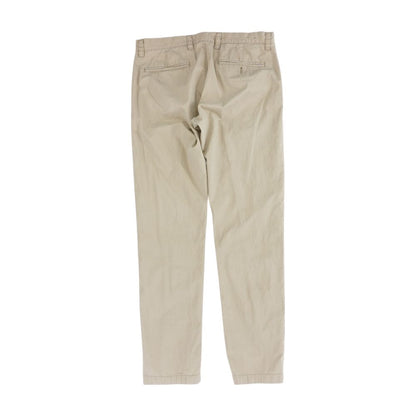 Beige Solid Khaki Pants