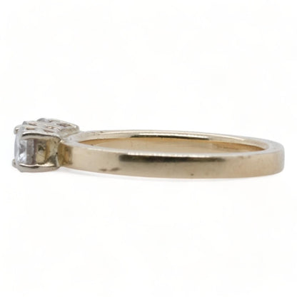 14K Gold Three Round Diamond Wedding Ring