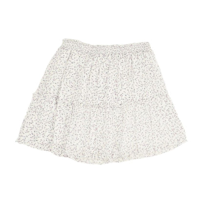 White Floral Mini Skirt