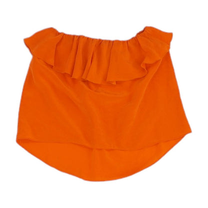 Orange Solid Sleeveless Blouse