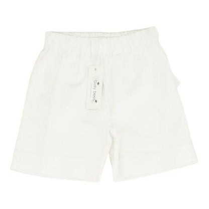 White Solid Chino Shorts