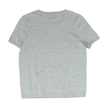 Gray Solid Crewneck Knit Top