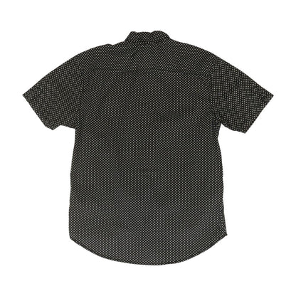 Black Polka Dot Short Sleeve Button Down