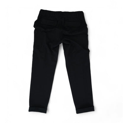 Black Solid Active Pants