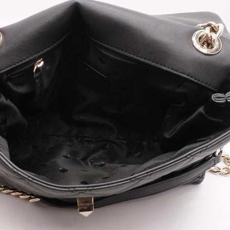 Shoulder Leather Bag Women, Black Leather Flap Handbag