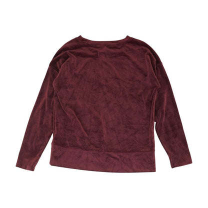 Burgundy Solid Crewneck Knit Top