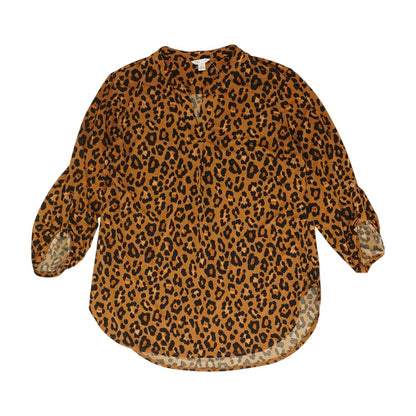 Brown Animal Print Knit Top