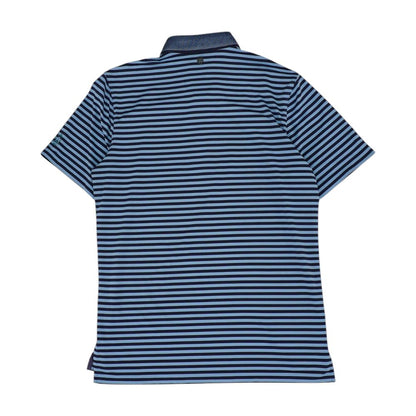 Blue Striped Short Sleeve Polo