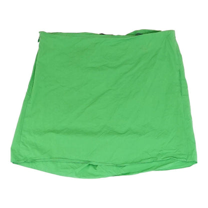 Green Solid Mini Skirt