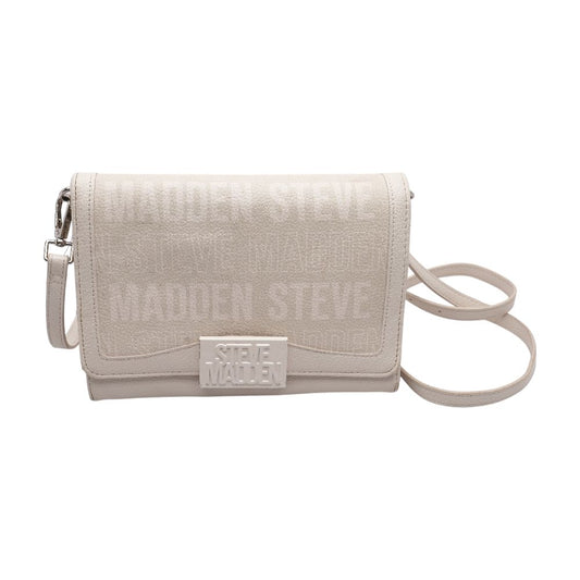 Ivory Faux Leather Crossbody Bag