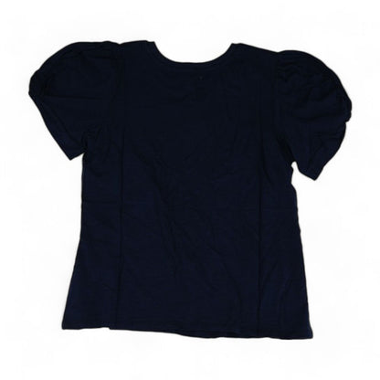 Navy Solid Crewneck Knit Top