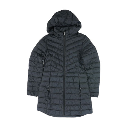 Black Solid Puffer Coat