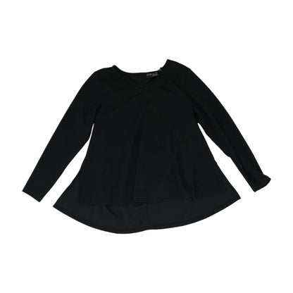 Black Solid Long Sleeve Blouse