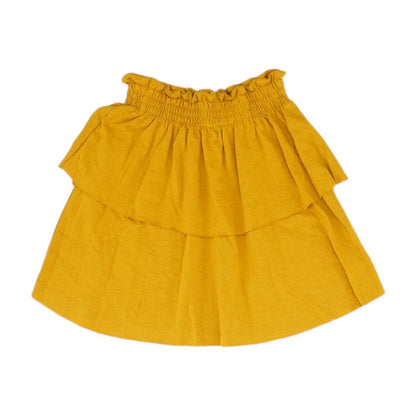 Yellow Solid Mini Skirt