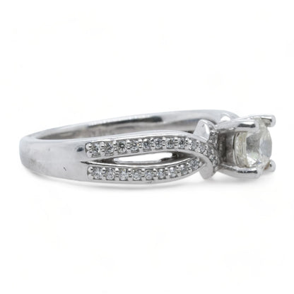 Platinum Diamond Center With Double Crossover Ring