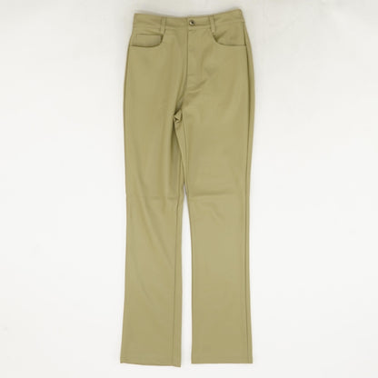 Khaki Solid Dress Pants