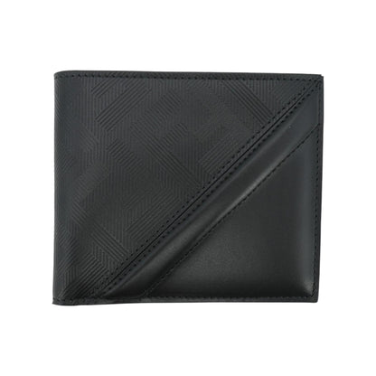 Black Leather Shadow Diagonal Wallet