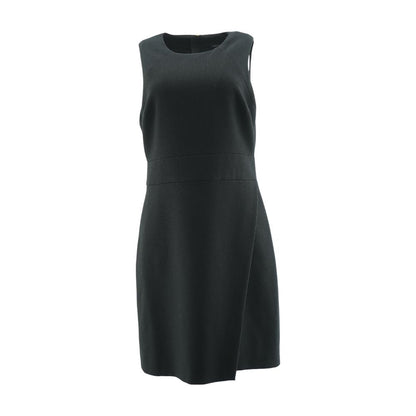 Black Solid Midi Dress