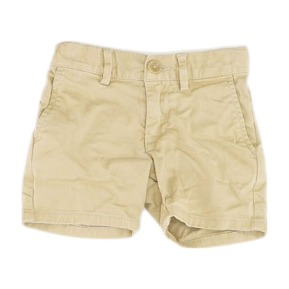 Beige Solid Chino Shorts