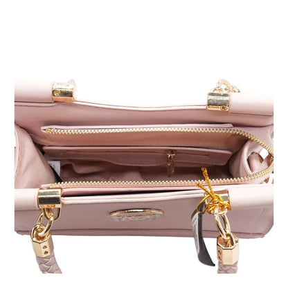 Pink Faux Leather Crossbody Bag