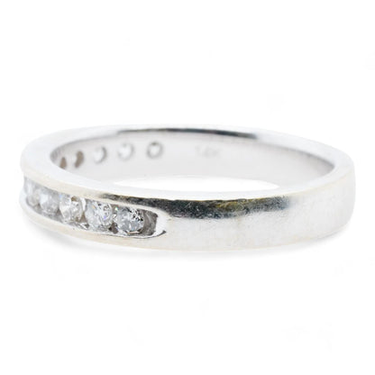 14K White Gold Channel Set Diamond Band