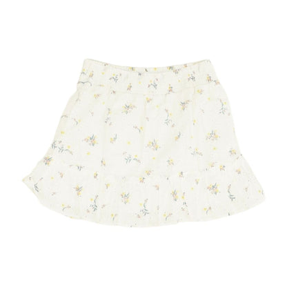 White Floral Mini Skirt