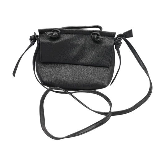 Black Faux Leather Crossbody Bag