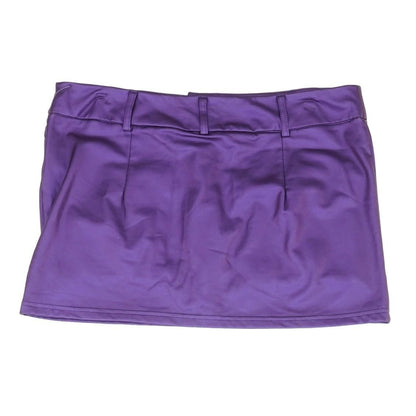 Purple Solid Mini Skirt